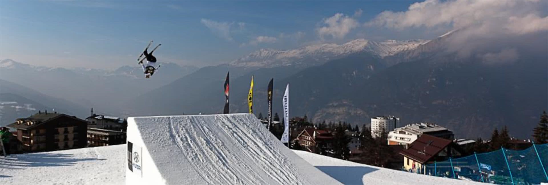 snowboarder ski jump